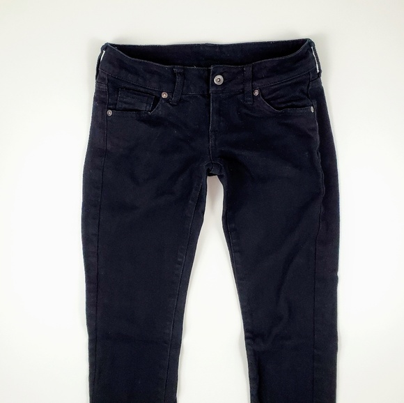 Black Mango Skinny Legging Straight Low Rise Jeans - Picture 7 of 8